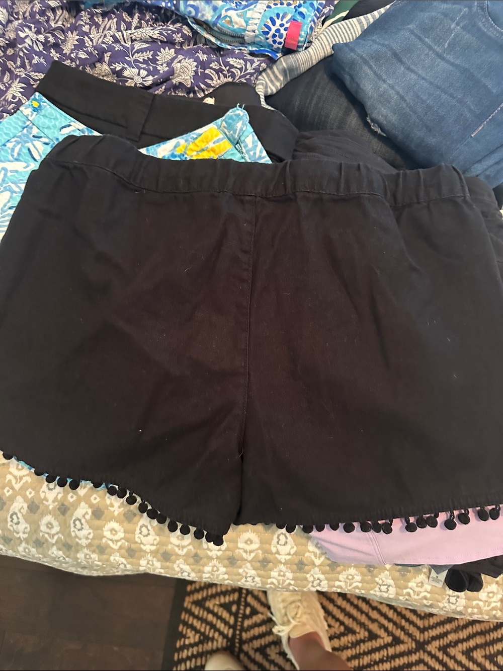 J. Crew XS EUC Black Pom-Pom Drawstring Women's Shorts - Picture 3 of 3
